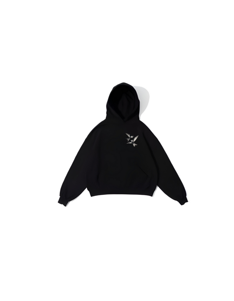 Bird Siyah Oversize Hoodie