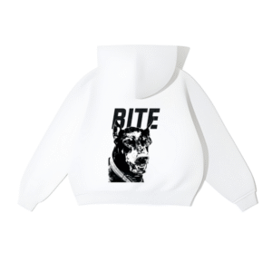 Bite Doberman Beyaz Oversize Hoodie